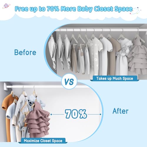 4Our Kiddies SSH-18P Baby Hangers Space Saving(18 Pcs), Heavy Duty Metal Kids Closet Clothes Organizer thumb #1