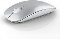 Vista 15 de RAPIQUE - Ratón inalámbrico Bluetooth - (BT5.1+USB) Ratón de computadora delgado de doble modo con clic silencioso, bajo consumo y 1600 DPI, ratón