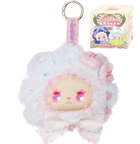 LOVELY EMMA 歳歳花令シリーズ マスコット ぬいぐるみブラインドボックス|らぶぶ ぬいぐるみ風デザイン・ラブブ人形スタイル・高硼硅ガラスフェイス&ふわふわ素材・波打つレースフリル&カラフル配色&リボン付き|全8種+シークレット2種の中からランダム