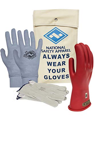 Crazy Clearance National Safety Apparel Class 00 Red Rubber Voltage Insulating Glove Premium Kit with FR Knit Glove and Leather Protectors, Max. Use Voltage 500V AC/ 750V DC (KITGC0008RAG) Holiday Deals 🛒 National Safety Apparel Class 00 Red Rubber Voltage Insulating Glove Premium Kit with FR Knit Glove and Leather Protectors, Max. Use Voltage 500V AC/ 750V DC (KITGC0008RAG)