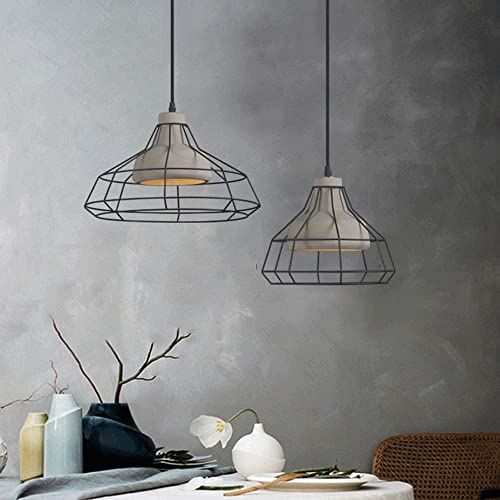 Lampe suspendue en ciment d'art de fer au design géométrique intemporel