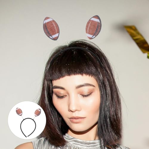 TOYANDONA 2pcs Football Head Boppers Sports Themed Headband Funny Rugby Headbands Sports Event Headwear Football Party Hair Football Game Cheering Props Hair Supplies2