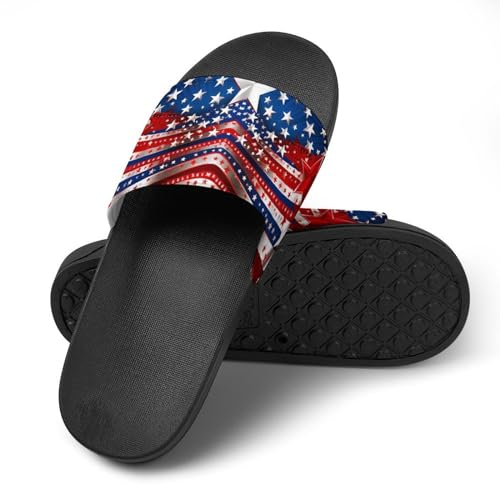 Independence Day U.S. Stars Non Slip Slides Sandals for Women Men Quick Drying Shower Shoes for Bathroom Pool Beach4