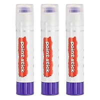 PATIKIL 3 Bâtons Peinture Tempera Solide Blanc - Lavable, Séchage Rapide, Rotation Facile Pour Enfants Et Débutants