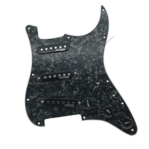Dopro Loaded Guitar Pickguard with Wilkinson Pickups Prewired ST Pickguard for FD Strat Stratocaster Made In USA/Mexico Black Pearl - Image 2
