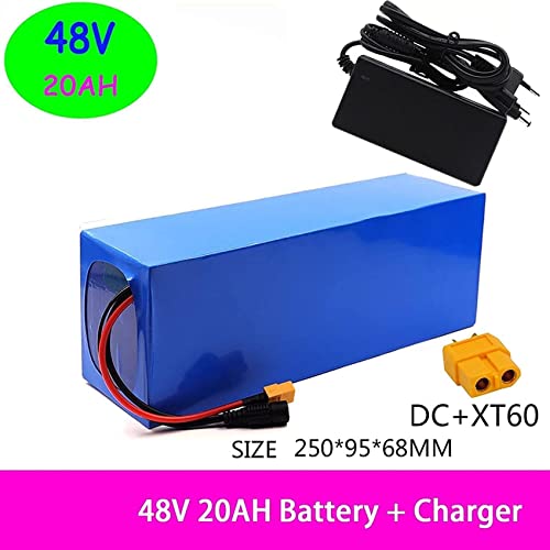 200W 350W 500W 750W 1000Wモーター用、充電器付き48V 20AH