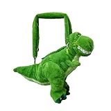 Bandoulière pratique : poignée intégrée pour un transport facile - Le dinosaure vert accompagne les petits explorateurs partout. Idéal comme jouet dinosaure en peluche pour les voyages ou les collectionneurs de jouets.