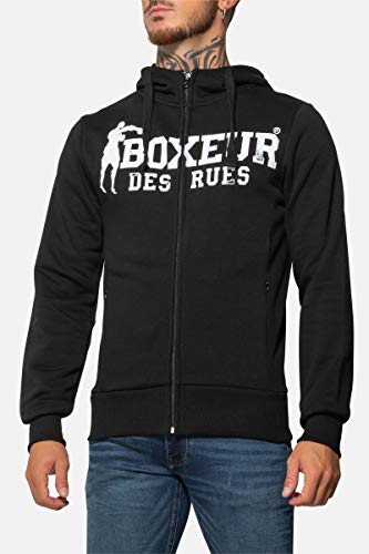 BOXEUR DES RUES Bx-4551l Sudadera con Cremallera Completa Y Capucha, Hombre, Negro, S