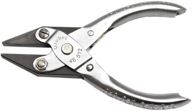 Grobet USA Parallel Action Pliers, Light, Flat Nose, Smooth, 5"