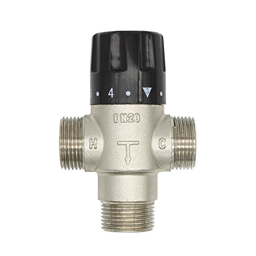 Mezclador termostatico 3 vias 1/2 3/4 1 1-1/4 1-1/2 pulgada para ducha banera lavabo cocina bidet (3/4 pulgada (DN20))