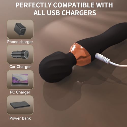 Image of Brago Body Massager | Dual Head Massager Machine for Pain Relief, Stress Relaxation | Rechargeable Handheld Massager with Medical Grade Silicone (Black)