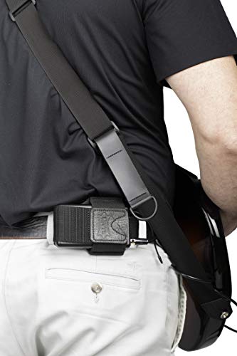 Levy's Leathers Suporte transmissor sem fio; couro preto (MM14-BLK)