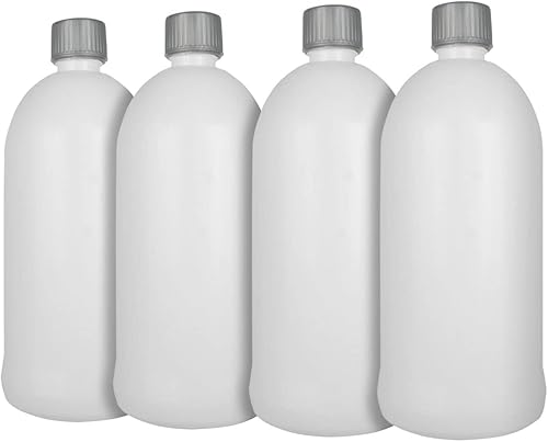 Botella de plástico PET blanco de 32 oz con acabado de cuello 28400 CON tapa gris a prueba de niños (12)