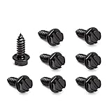License Plate Screws,Rustproof Black License Plate Screws for Securing License Plates, Frames and Covers on Cars and Trucks -Set of 8 (Black Zinc Plated)
