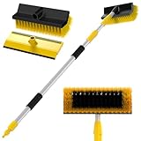 ZENO Telescopic Cleaning Brush | 3 Meter / 9 Feet Extending Window Cleaning Pole | Telescopic Window Cleaner | Washing Kit with Squeegee & Soft Bristle Brush | Ideal for Cars, Vans & Windows - Image 1