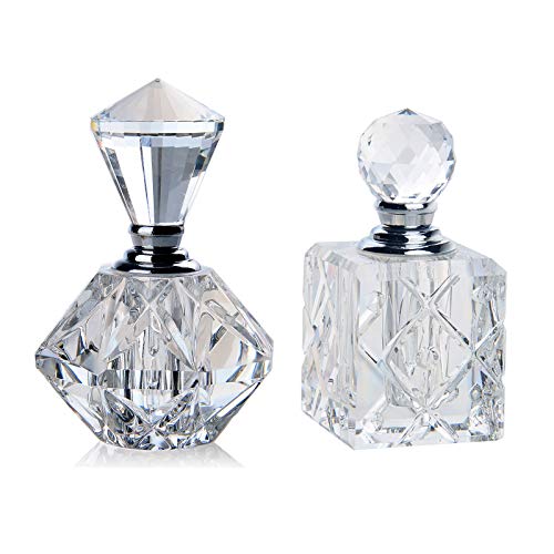 H&D HYALINE & DORA Crystal Vintage Perfume Bottles,Empty Pretty Bottle