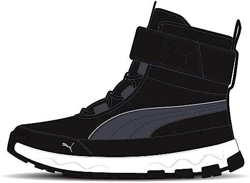 PUMA Evolve Boot Alternative Closure Snow Shoe, Black-Strong Gray White, 13 US Unisex Little Kid | Image 1