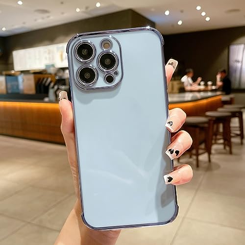 Facweek Galaxy S21 Ultra Case, Glitter Candy Color Slim Fit Soft Silicone Phone Case for Girls Women, Happy Smile Face Luxury Plating, Shockproof Bumper Drop Protection Cover Case, 6.8 Inch Light Blue