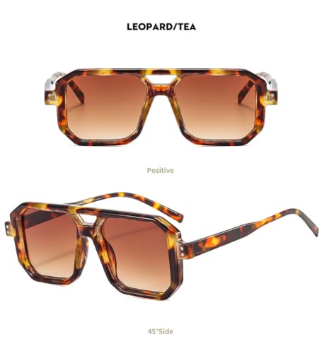 HYLLE Vintage Square 70s Flat Aviator Sunglasses Women Men Classic Retro Stylish Frame UV400 Sunglasses2