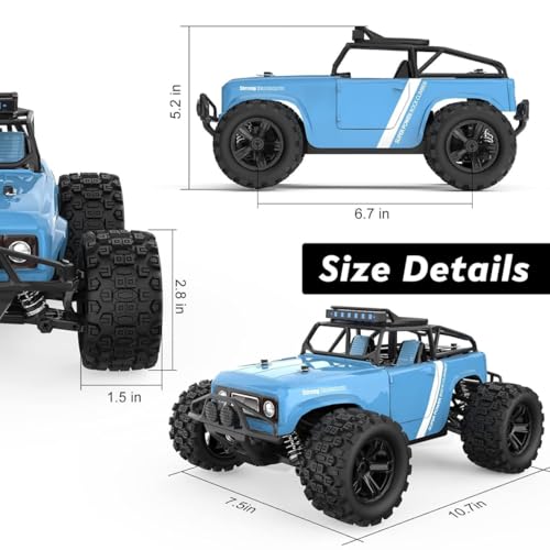 Image of Jet RoyOff-Road Remote Control Car, 2.4GHz 25 MPH 4WD All-Terrain Electric Hobby Remote Control Car, High-Speed Crawler Waterproof Toy Car with 2 Batteries (RC Truck, 40 KM /H High Speed)