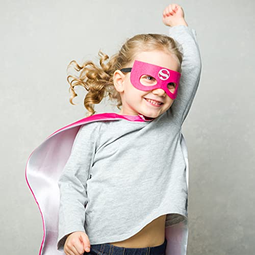 Mizzuco Superhero Capes For Kids Superhero Cloak With Mask And Waistband Halloween Costumes And Party Dress Up Gift For Boys And Girls (Pink) #TOP5