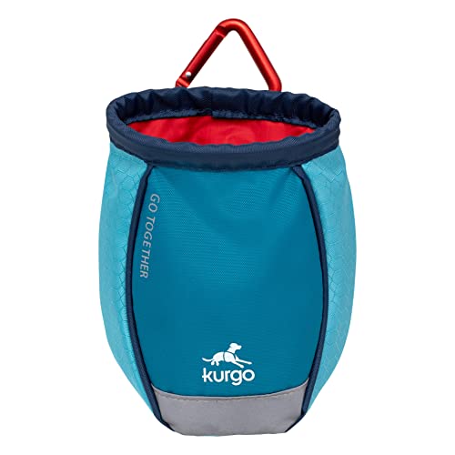 Kurgo Go Stuff-It Futterbeutel, Hält Hunde-Leckerlis frisch, Ideal für Hundetrainings, 11 cm breite Öffnung, Blau Cover