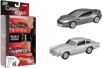 James Bond 007 Casino Royale Showcase Aston Martin DB5 & DBS 136 Scale Die Cast Vehicles w/ Bond & Vesper Mini Figures Set