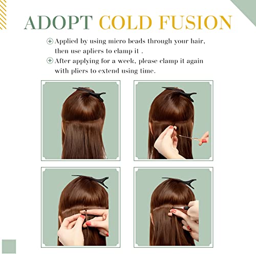 My-Lady I Tip Hair Extensions Human Hair 100 Strands 22 Inch Dark Brown Pre Bonded Itip Human Hair Extensions Cold Fusion Stick Tip Hair Extensions 50G #TOP5