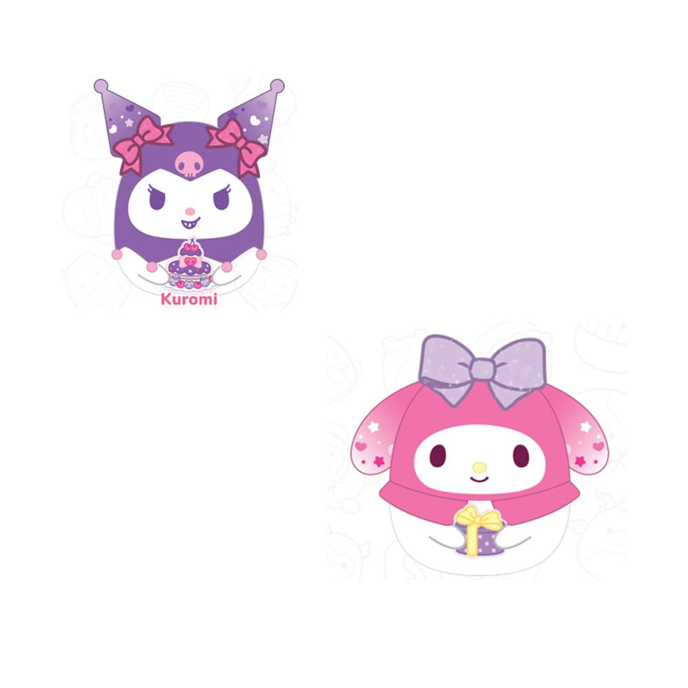 Squishmallows de 8 pulgadas (Hola Kitty y amigos) (KUROMI and MY MELODY Anniversay) | Personaje surtido | Incluye 1 pieza