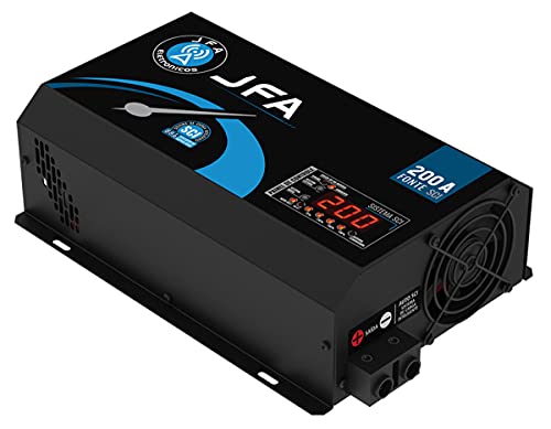 Fonte Automotiva JFA 200A 10000W SCI Carregador Bivolt Automático LED Voltímetro Amperímetro