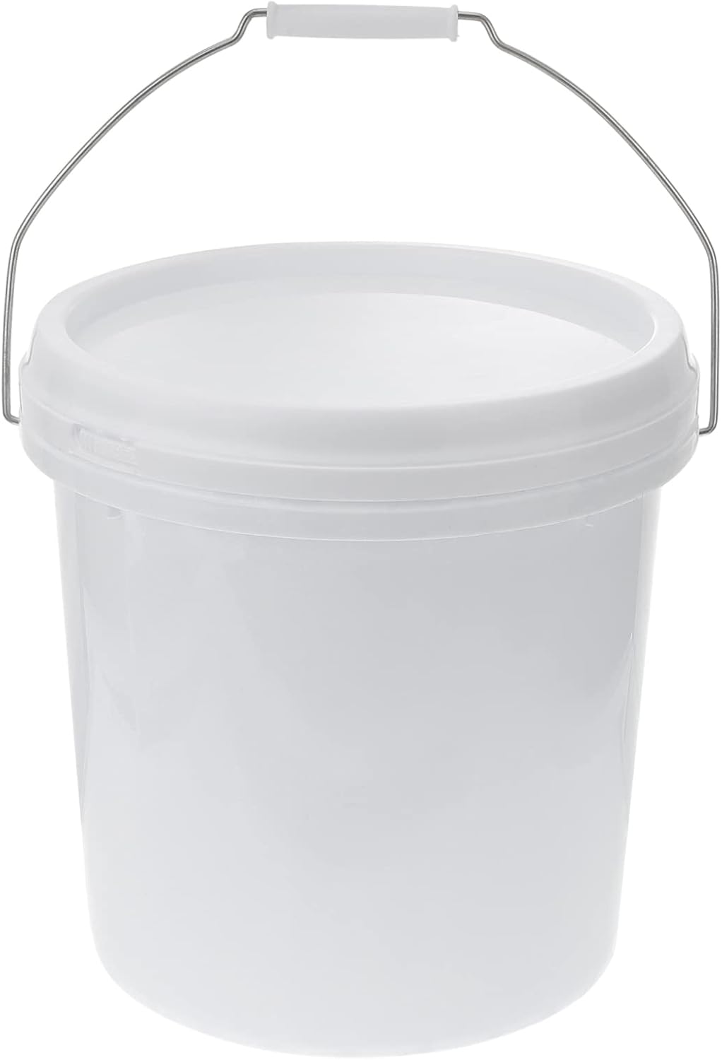 White Plastic Bucket with Handle Durable Multi-Purpose Container for Home Use Fishing and Painting Portable Water Storage