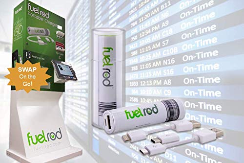Fuelrod Portable Charger Kit - Pack Of 2 - Includes All Cables & Adapters Compatible With All Tablets & Smart Phones, Rechargeable Backup Power Bank, Swap For Charged Rod At Kiosk #TOP1