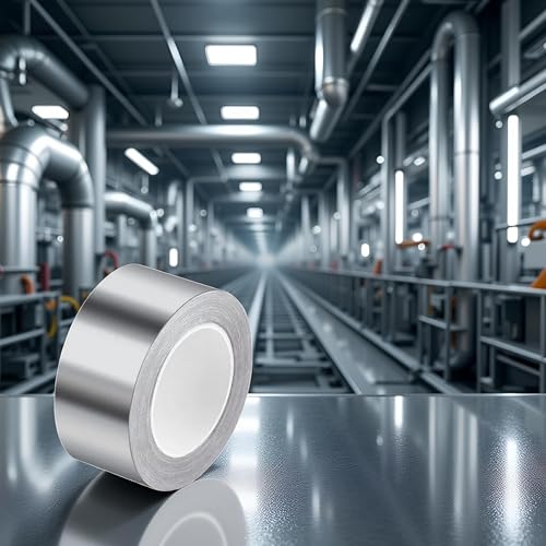 Image of Silver Aluminum Foil Tape, Aluminum Air Duct Tape,Insulation Adhesive Metal High Temperature Heavy Duty, Silver Aluminum Foil Tape,Multi-Purpose Metal Tape Waterproof Tapediao