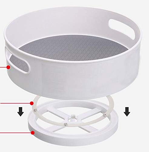 YEYUNTO Lazy Susan Turntable Non-Skid Under-Sink Pantry Cabinet Kitchen Organizer 30X30cm WhiteGray