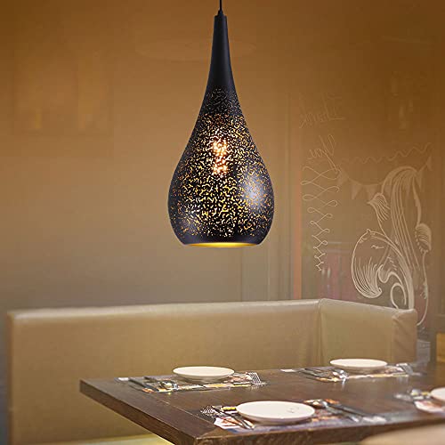 Plafon de suspension à 1 lumière tridimensionnelle en forme de gourde rétro en métal