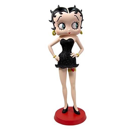 Betty Boop Garter - Figura decorativa de 32 cm, diseño de vestido con purpurina negra