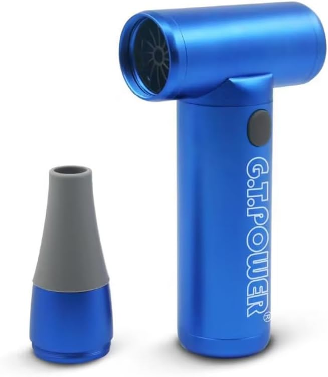 FEICHAO G.T.Power Handheld Turbo Fan Portable Removal Blowing Down for 1/10 1/14 RC Car Truck (Blue)