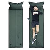 BeVistoso Camping-Pads, wasserdichte, selbstaufblasende Isomatte mit Kissen, Faltbare, leichte Camping-Matratze für Zelt, Rucksackreisen, Wandern und Reisen, selbstaufblasende Isomatte