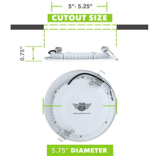 LeisureLED 5 Pack RV Boat Recessed Ceiling Light 720 Lumen Super Slim LED Panel Light DC 12V 5.75" 9W Full Aluminum Downlights (Cool White) by Leisure LED - Image 5