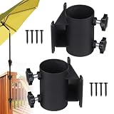 VANROUG Supporto resistente per ombrellone da patio, staffa di montaggio per ringhiera, montaggio su ponte, recinzioni, balcone o cortile esterno, ecc. (2)