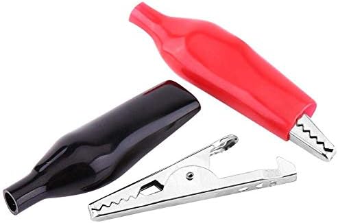 20pcs 28MM Metal Crocodile Clip Alligator Electrical Clamp for Testing Probe Meter, Black&Red