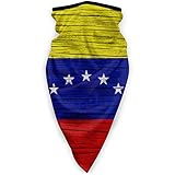 Venezuela Wooden Texture Venezuelan Flag Bandana Face Dust Mask for Women Men Headband Head Wrap...
