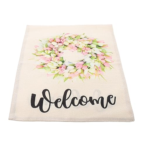 Bandera de bienvenida vertical para jardín doble cara decorativa exterior