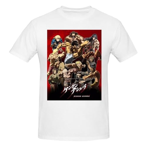 Kengan Anime Ashura Shirts Men's Fashion Short Sleeved T-Shirt Personalised Graphic Custom Crew Neck Tops Black