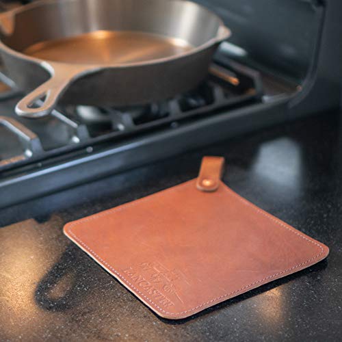 Lancaster Cast Iron Leather Pot Holder - Double Layered, Handmade Hot Pot Holders - Best Kitchen Hot Pads/Potholders thumb #2