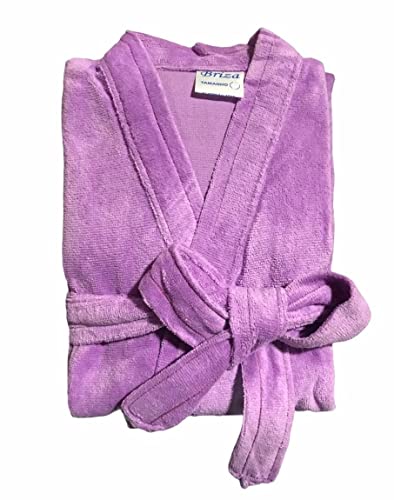 ROUPÃO DE BANHO VELUDO JUVENIL 100% ALGODÃO LILAS Tam. 16