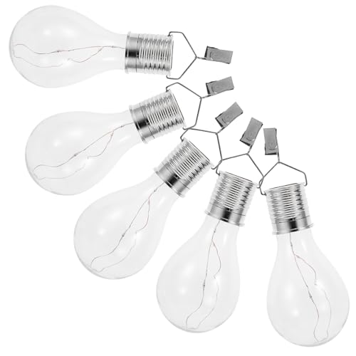 Ampoule LED solaire exterieur suspendre lot 5 lampe jardin terrasse suspension argent