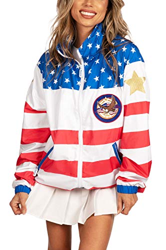 Image of Tipsy Elves Windbreaker Jackets - Retro 80's & 90's Hooded Windbreaker Jacket