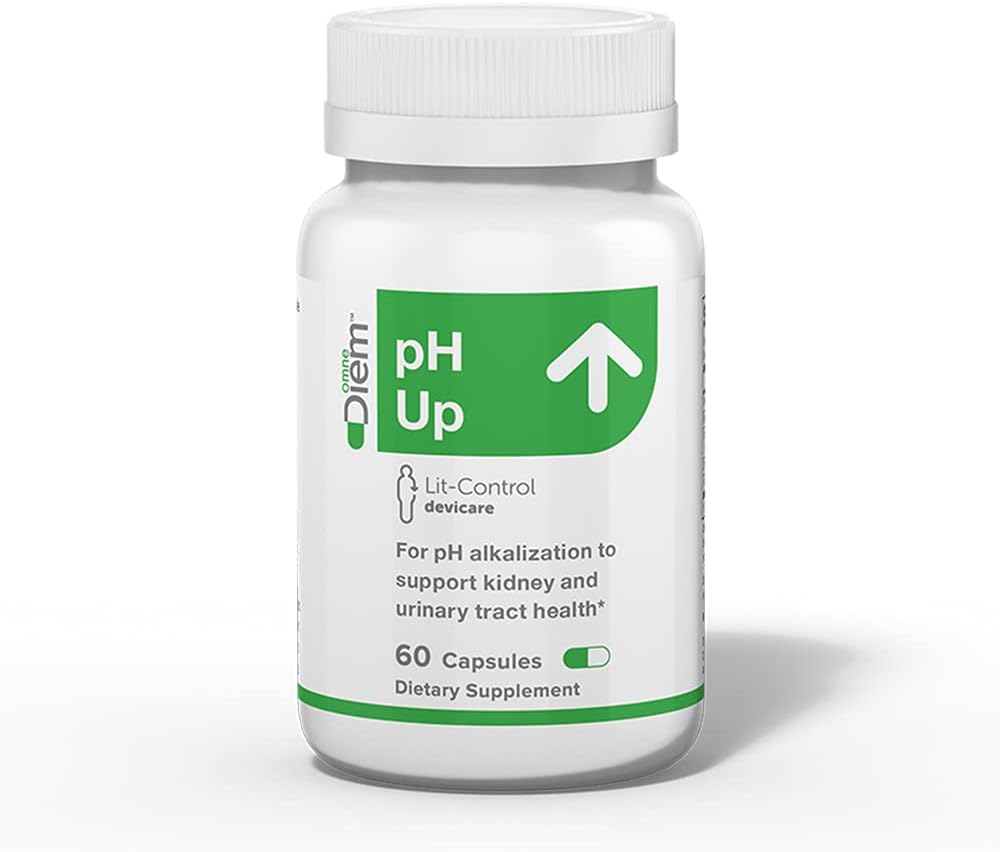 OmneDiem Lit-Control pH Up, 60 Capsules – Dietary Supplement for pH Alkalization to Support Kidney & Urinary Tract Health