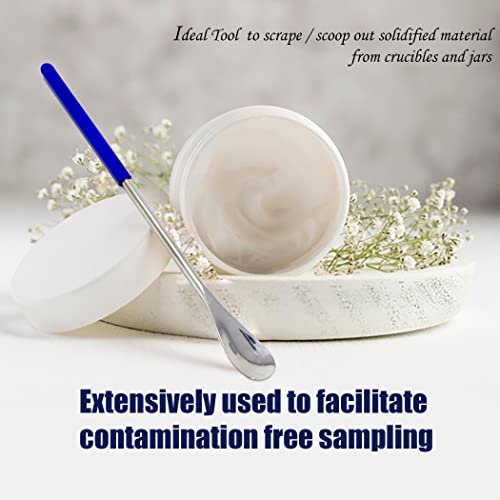 Vinyl Grip Stainless Steel Micro Lab Laboratory Flat Spoon Weighing Spatula Sampler (6 Inch) #TOP5